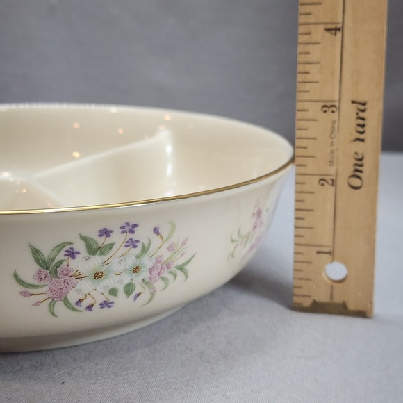 Lenox The Constitution Divided Server Fine Ivory China Limited 1997 Floral - Picture 8 of 8